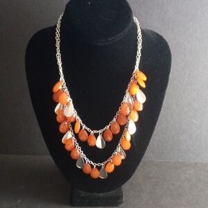 Paparazzi Vibrant Orange and Silver Necklace